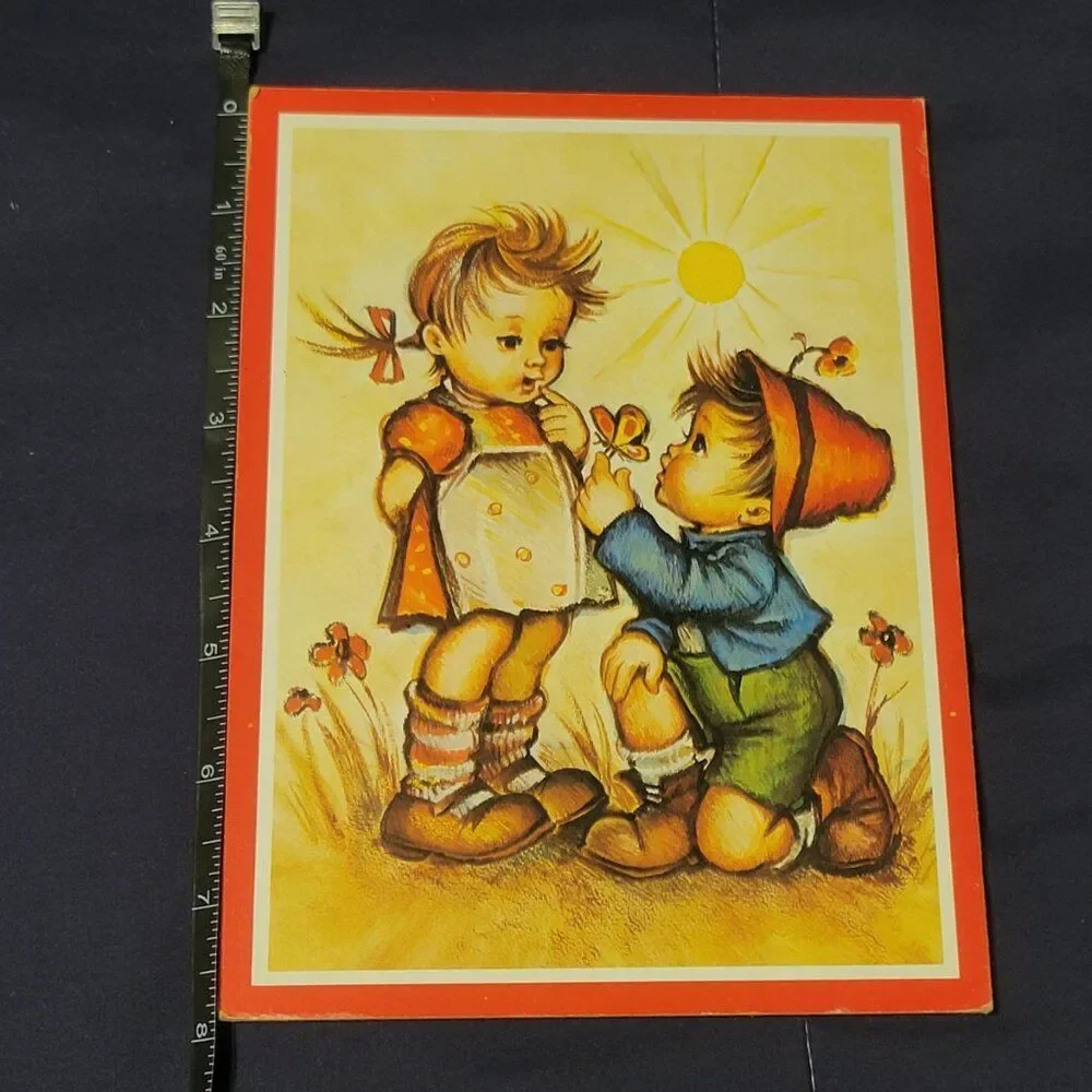 VINTAGE 1970s EVANS HUMMEL LITHOGRAPH MOUNTED ON CHIPBOARD
